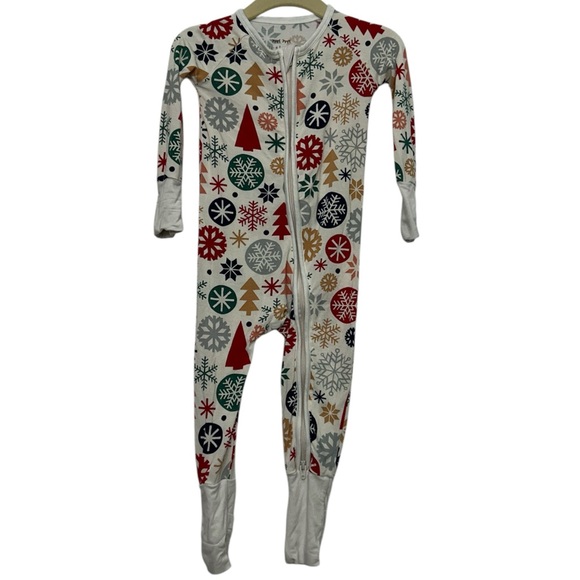 Little Sleepies Snowflake Trees Zippy Size 6-12 Months - Picture 1 of 6